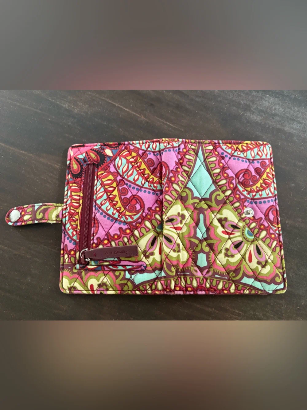 Women’s Vera Bradley Wallet Snap Card Holder Floral Cloth Paisley